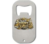 Make It Count - Abridor de botellas de acero inoxidable con diseño motivacional, color plateado