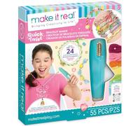 Make It Real 1478 Máquina para Crear Pulseras Trenzadas, Kit Creativo para Hacer 24 Pulseras con Cordones y Cuentas, Joyas DIY para niños y niñas a Partir de 8 años