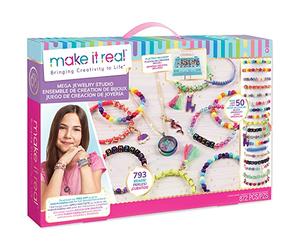 Make It Real 1515 2901515 Mega, DIY Craft Set, Jewellery Design, Necklaces and Bracelets, Creative Kit for Children, Multi-Coloured