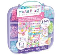 Make It Real: Creator Bead Studio - 1443 Piezas, Kit de Pulsera de Bricolaje, abalorio y Abalorios, diseño y fabricación de más de 30 Pulseras, Manualidades, Estuche de Transporte, niñas y niños a