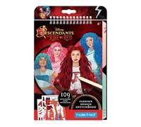 Make It Real: Descendants 4 Rise of Red - Cuaderno de bocetos con diseño de moda, incluye 109 calcomanías y plantillas, modelos de estilo, Disney, niñas y niños a partir de 8 años