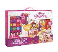 Make It Real Disney Princess de diseño de Moda Conjunto de Acuarela Deluxe. Disney Princesas de la Acuarela fijadas para Las niñas. Incluye Boceto páginas, los Pinceles, Acuarela y lápices