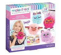 Make It Real DIY Plush Toys Pom Pom Characters Making Kit - Arts and Crafts for Kids - Gifts for Girls