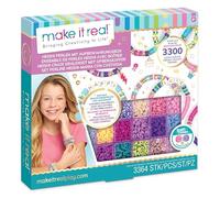 Make It Real Juego de cuentas Heishi con funda, 3364 piezas, incluye letras y colgantes, multicolor, para niños a partir de 8 años