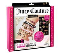 Make It Real - Kit de hacer pulseras de Juicy Couture con lujosos dijes, cuentas, cinta de terciopelo y cadenas doradas - Juguetes para niñas