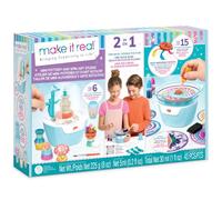 Make It Real Laboratorio de Cerámica Pequeña y Spin Art 2 en 1 - Kit creativo con torno de cerámica y giro eléctrico, 6 creaciones en arcilla y 15 obras artísticas, idea de regalo creativa