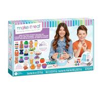 Make It Real: Mini Pottery Studio Deluxe Set - Kit de cerámica de 46 piezas, arcilla de secado al aire libre de desorden, 20 proyectos, preadolescentes, niñas y niños a partir de 8 años