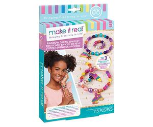 Make It Real Rainbow Bracelet Making Kit with Ring - Girls Jewellery - Arts and Crafts for Kids