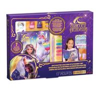 Make It Real: Unicorn Academy: Juego de papelería de Unicornio Encantado, Kit de Diario de 17 Piezas, bolígrafos de Gel, calcomanías, Gomas de borrar, Gemas, Diario, Serie Netflix, niños Mayores de 6