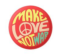 Make Love Not War 60's Style Peace Sign Button Pinback para mochilas, chaquetas, sombreros de 1.5 pulgadas