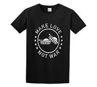 Make Love, Not War T-Shirt Graphic tee Printed Top Mens Black Shirt XXL