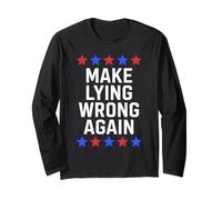 Make Lying Wrong Again Humor Satírico Política Activismo Manga Larga