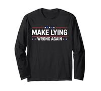 Make Lying Wrong Again Mensaje Político Activismo Sátira Manga Larga