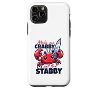 Make Me Crabby Get The Stabby Funny Angry Kawaii Crab Carcasa para iPhone 11 Pro