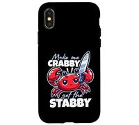 Make Me Crabby Get The Stabby Funny Angry Kawaii Crab Carcasa para iPhone X/XS