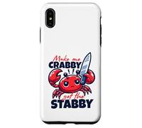 Make Me Crabby Get The Stabby Funny Angry Kawaii Crab Carcasa para iPhone XS MAX