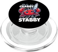 Make Me Crabby Get The Stabby Funny Angry Kawaii Crab PopSockets PopGrip para MagSafe