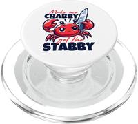 Make Me Crabby Get The Stabby Funny Angry Kawaii Crab PopSockets PopGrip para MagSafe