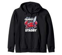 Make Me Crabby Get The Stabby Funny Angry Kawaii Crab Sudadera con Capucha