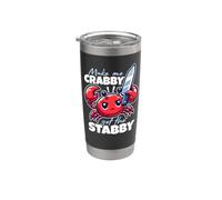 Make Me Crabby Get The Stabby Funny Angry Kawaii Crab Vaso térmico de acero inoxidable de doble pared
