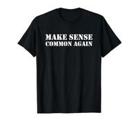 Make Sense Common Again Camiseta gráfica económica, Hombre, Negro, S