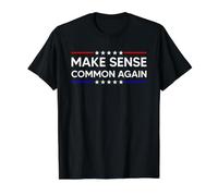 Make Sense Common Again Camiseta gráfica económica, Hombre, Negro, XL