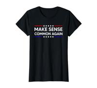 Make Sense Common Again Camiseta gráfica económica, Mujer, Negro, XL
