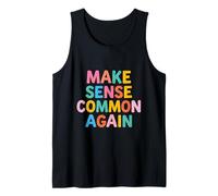 Make Sense Common Again Funny Lógico Pensador Retro Camiseta sin Mangas