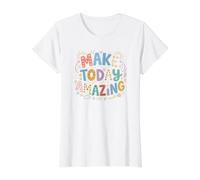 Make Today Amazing Positive Vibes - Cita inspiradora Boho Camiseta gráfica económica, Mujer, Blanco, S