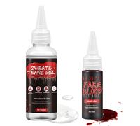 Make-Up Sweat and Tears+Sangre Falsa de Halloween, Sangre Artificial lavable, No Irritante, Realista SFX Makeup Natural para Halloween, Escenario y Teatro, 30ml+15ml