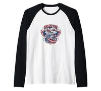 Make V8 Great Again - Gráfico patriótico del Coche Muscular Camiseta Manga Raglan