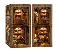MAKEASY Book Nook de Madera, Kit de Casas Miniaturas para Montar para Construir Maqueta Libreria 3D, Decoración para Estantería de Biblioteca, Regalo Creativo - Librería Antigua