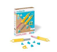 Makedo EXPLORE, Kit herramientas construcción cartón reciclado (50 piezas). Juguetes educativos STEM y STEAM para jugar en casa y en el Aula. Herramientas Reutilizables para niños a partir de 5 años