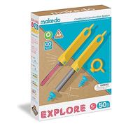 Makedo EXPLORE, Kit herramientas construcción cartón reciclado (50 piezas). Juguetes educativos STEM y STEAM para jugar en casa y en el Aula. Herramientas Reutilizables para niños a partir de 5 años