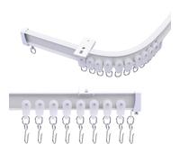 MaKefeile Cortinas de techo de aluminio flexible y flexible, divisor de habitación, separador de privacidad para caravana, juego de ganchos para cortina al aire libre, color blanco, 3-21 pies