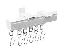 MaKefeile Rieles de cortina de techo para montaje en pared, rieles de cortina resistentes para sala de estar, dormitorio, ducha, divisor de 3 pies a 15 pies, color blanco