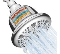 MakeFit Filtered Shower Head - High Pressure Rain Shower Head with Filter - Hard Water Softener - 7 Settings Bathroom Showerhead to Remove Chlorine a