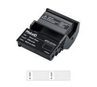 MakeID Cinta de autolaminadas en PET para Etiquetadora Profesional EP53 - Negro sobre Blanco, 53 mm x 25 mm, uso interior/exterior, seguridad, gestión de activos, etiquetado eléctrico