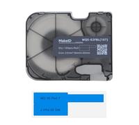 MakeID P-Flag para P31S - Etiquetas de polipropileno mate, alambre y cable interior/exterior, etiquetado DatoCom, negro sobre azul, 100 uds/rollo