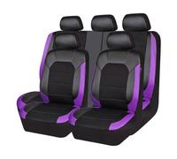 MaKeMoney 9 Piezas Fundas Asientos Coche para Kia Sportage 2018-2024, Cuero Juegos De Cubreasientos Delanteros Y Traseros Coche Accesorios, D/Black Purple