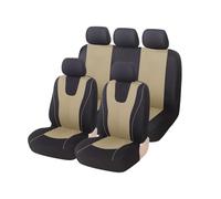 MaKeMoney Coche Fundas Asientos Coche para Lancia Musa Thema Ypsilon, Fundas Asientos Coche Delanteros y Traseros Cubreasientos Accesorios,B/Black Beige