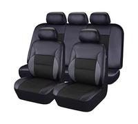 MaKeMoney Cuero Coche Fundas Asientos para Dacia Jogger 2022-2025, 9 Piezas Juegos De Cubreasientos Delanteros Y Traseros Protección Accesorios, B/Black