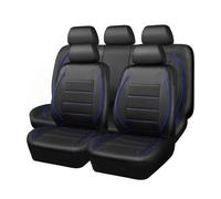 MaKeMoney Fundas Asientos Coche para Ford KUGA 08 2008-2026, Cuero Front Rear Cushion Cover Cubreasientos Antideslizantes Accesorios,A/Black Blue