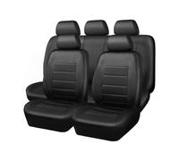 MaKeMoney Fundas Asientos Coche para Nissan Qashqai 2016-2026, Cuero Front Rear Cushion Cover Cubreasientos Antideslizantes Accesorios,B/Black