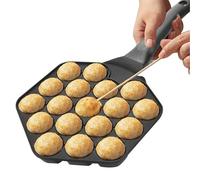Maker Pan, hierro fundido 18-Cavity Non Stick Cooking Mold, Even Heat Distribution, Easy Clean Exterior, Excelente para los amantes de la calle japoneses Home Chefs Beginners