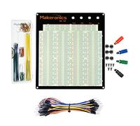 Makeronics 3220 - Kit de Tablero de Pruebas sin Soldadura con Placa Trasera de Aluminio y 140 Cables de Puente en Forma de U + 65 Cables de Puente para prototipos de Circuito/arduino