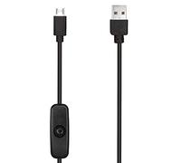 MakerSpot - Cable de extensión USB 2.0 a Micro USB de 1,5 m de Largo con botón de Encendido y Apagado Compatible con Raspberry Pi Zero Smartphone Tablet