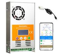 MakeSkyBlue Controlador de carga solar MPPT de 60 A, 12 V/24 V/48 V, voltaje de circuito abierto máximo PV 160 V, potencia 2800 W, aplicación de control remoto V123, compatible con batería AGM/GEL