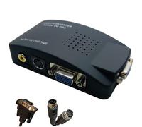 MakeTheOne RCA - Convertidor AV S-Video a VGA, Adaptador de Caja de Interruptor para Laptop, PC, DVD, VCD a Monitor proyector de computadora