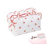 Makeup Bag, Floral Storage Purse, Stylish Makeup Organizer, Portable Travel Makeup Pouch, Makeup Bag for Travel, Ruffled Makeup Pouch for Women, Stylish Travel, 4.33x3.94 Inches